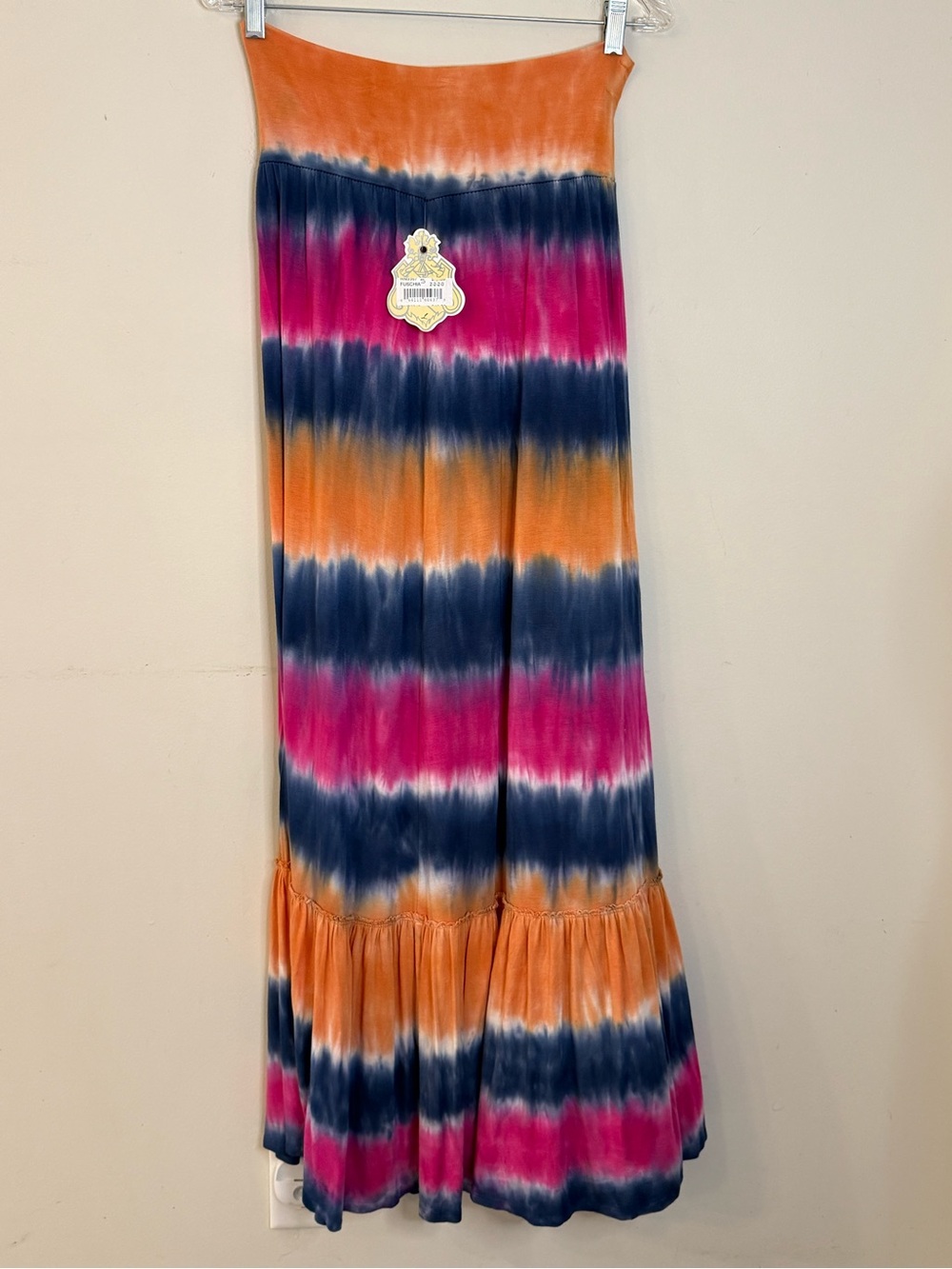 American Vintage boho tie dye maxi skirt festival retro LG